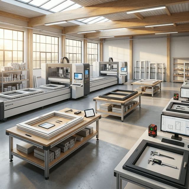 Nyílászáró gyártó műhely – modern CNC gépek és minőségellenőrzés